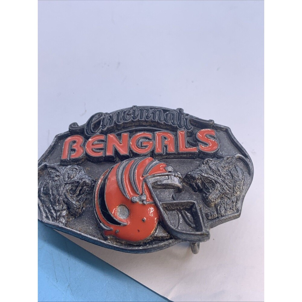 Vintage Cincinnati Bengals Football Pewter Belt Buckle Limited Edition!